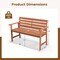 Costway Patio Solid wood Bench Wood 2-Seat Chair with Slatted Seat & Inclined Backrest